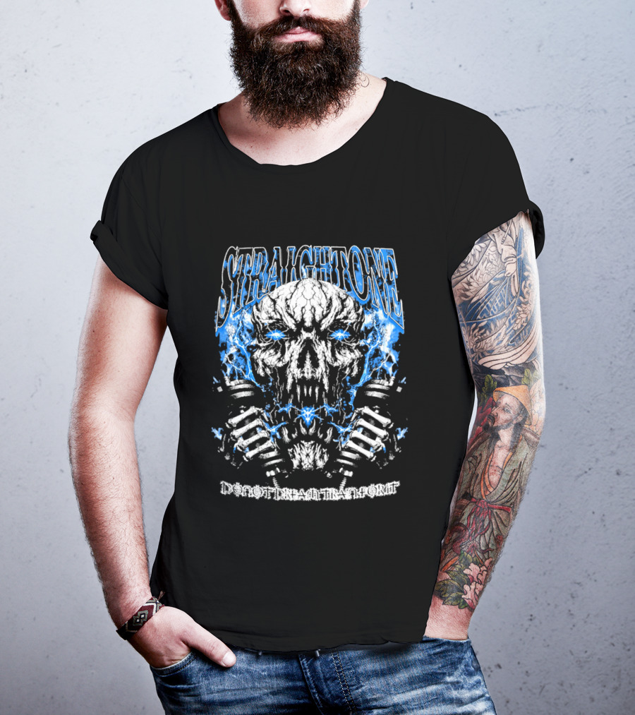 Straightone Do Not Dream Train For It Skull Dumbbells T-Shirt