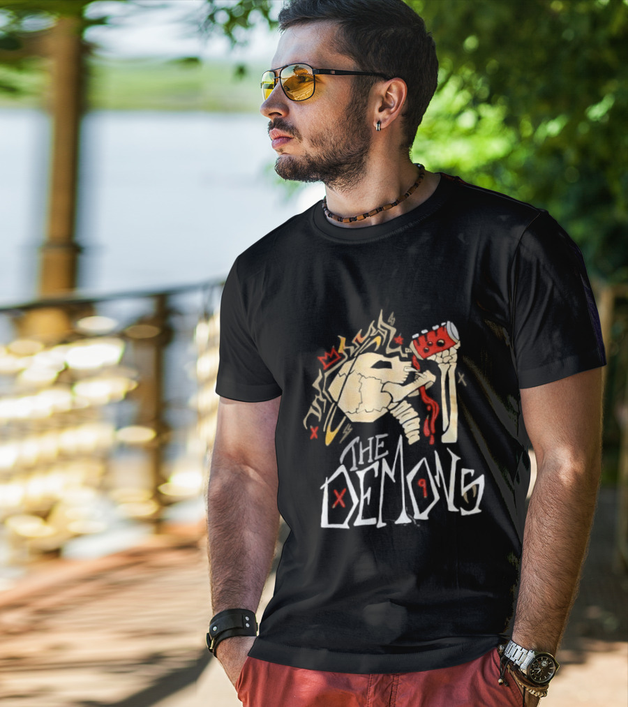 The Demons Crowned Skeleton Skull Drinking Spray Can T-Shirt