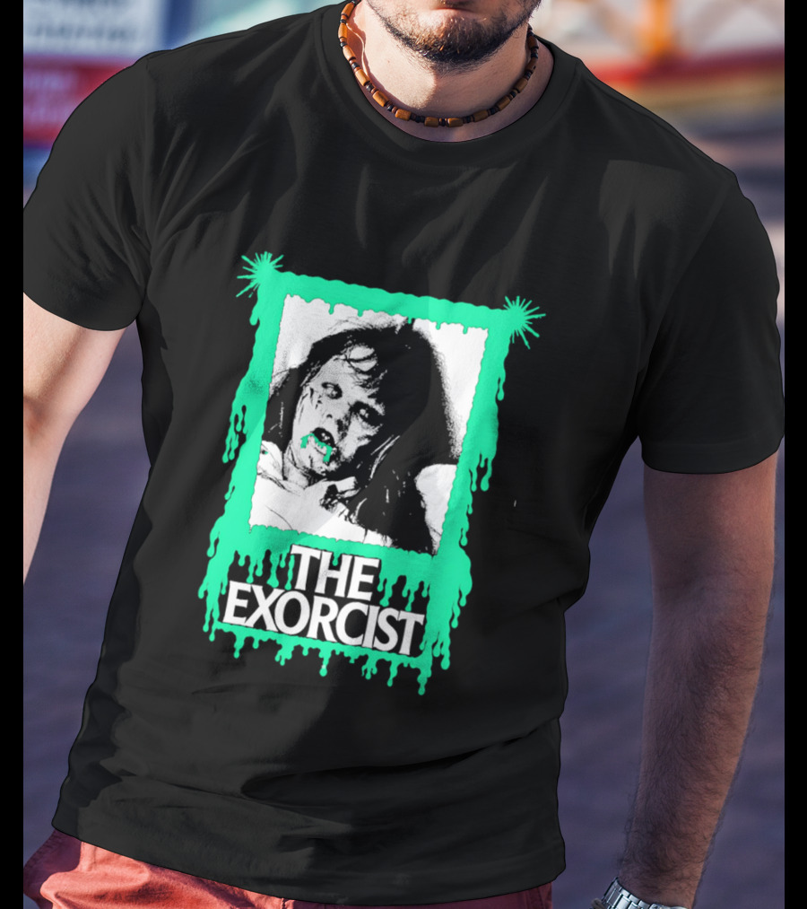 The Exorcist Regan Macneil Neon Drip Horror T-Shirt