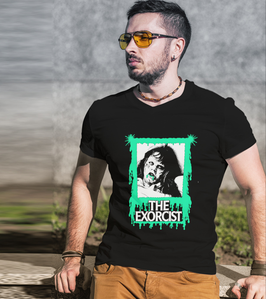 The Exorcist Regan Macneil Neon Drip Horror T-Shirt