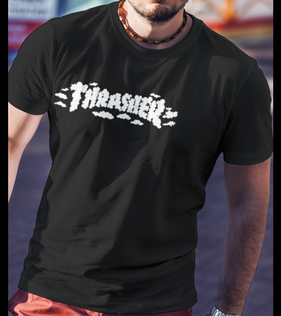 Thrasher Clouds Spanky Skateboard Magazine White T-Shirt
