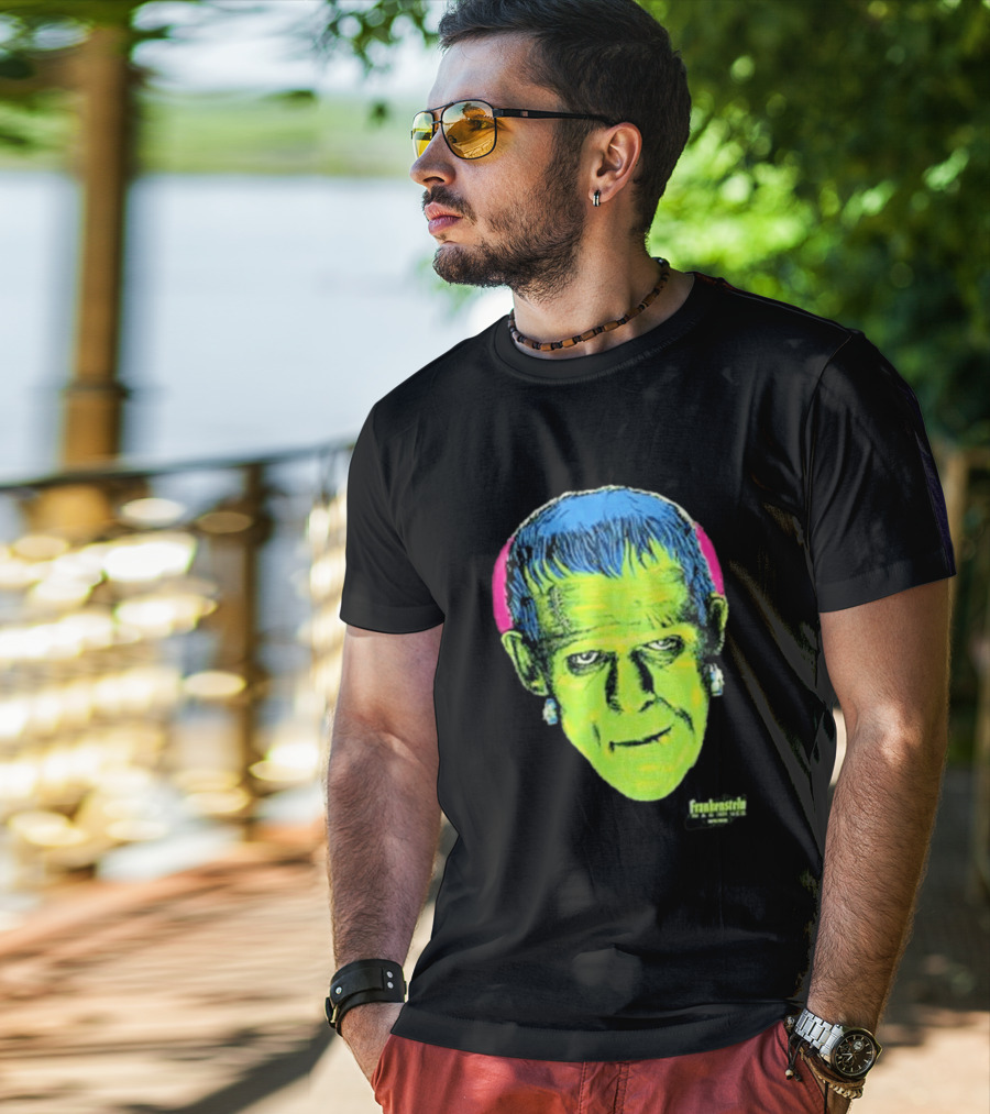 Frankenstein Universal Studios Monsters Head Travis Barker T-Shirt