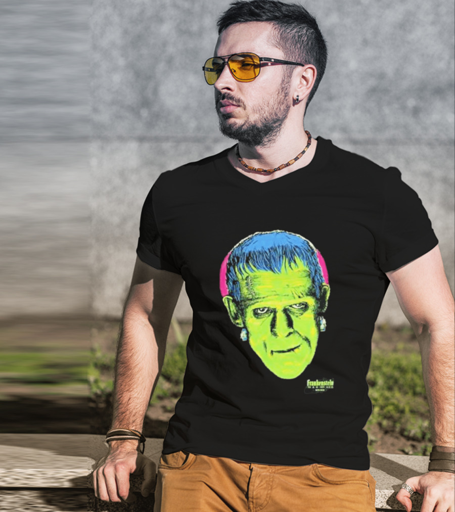 Frankenstein Universal Studios Monsters Head Travis Barker T-Shirt