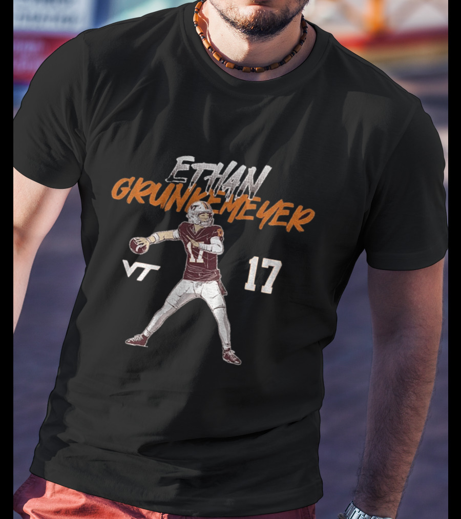 Ethan Grunkemeyer Virginia Tech Football VT 17 T-Shirt