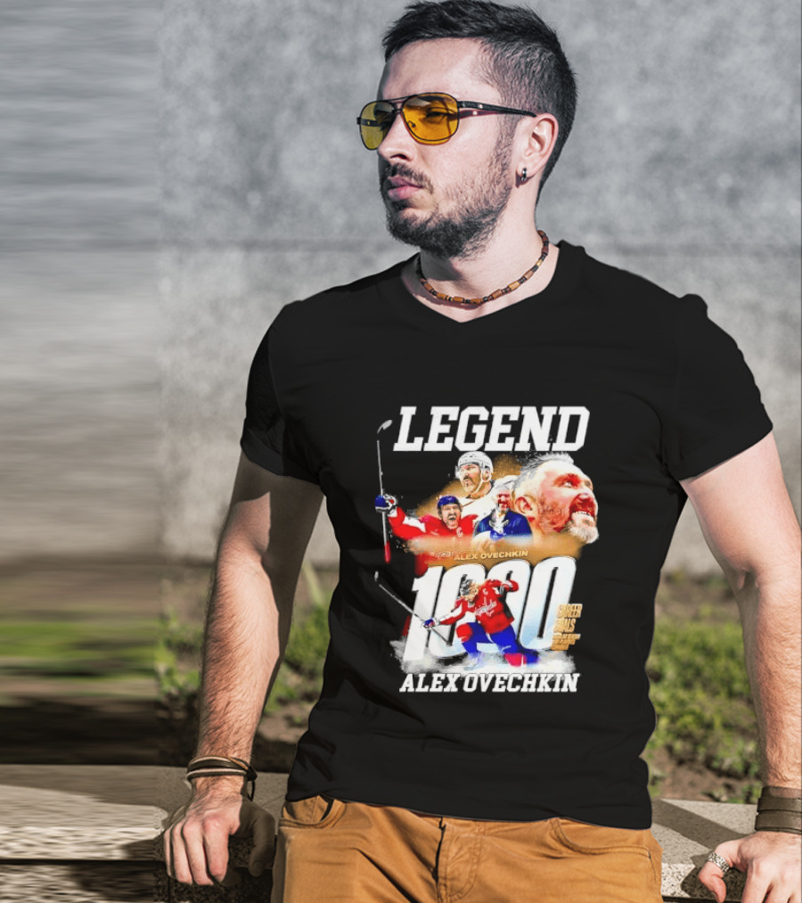 Legend Alex Ovechkin 1000 Career Goals Washington Capitals NHL Player T-Shirt