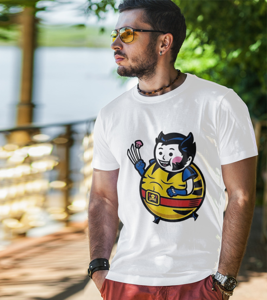 Wolverine Cupcake Fan With Claws And Round Yellow Outfit T-Shirt