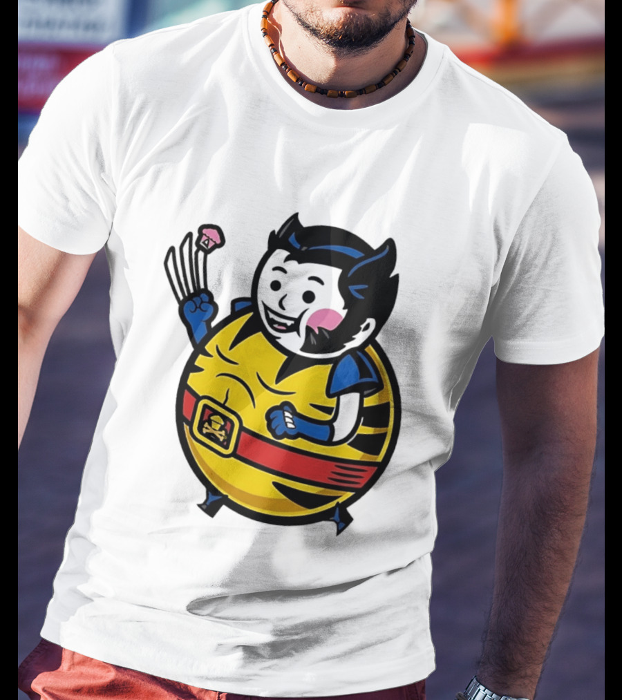 Wolverine Cupcake Fan With Claws And Round Yellow Outfit T-Shirt