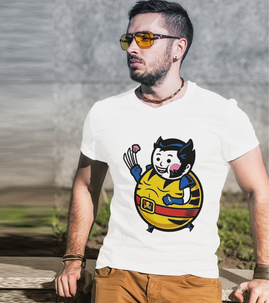 Wolverine Cupcake Fan With Claws And Round Yellow Outfit T-Shirt