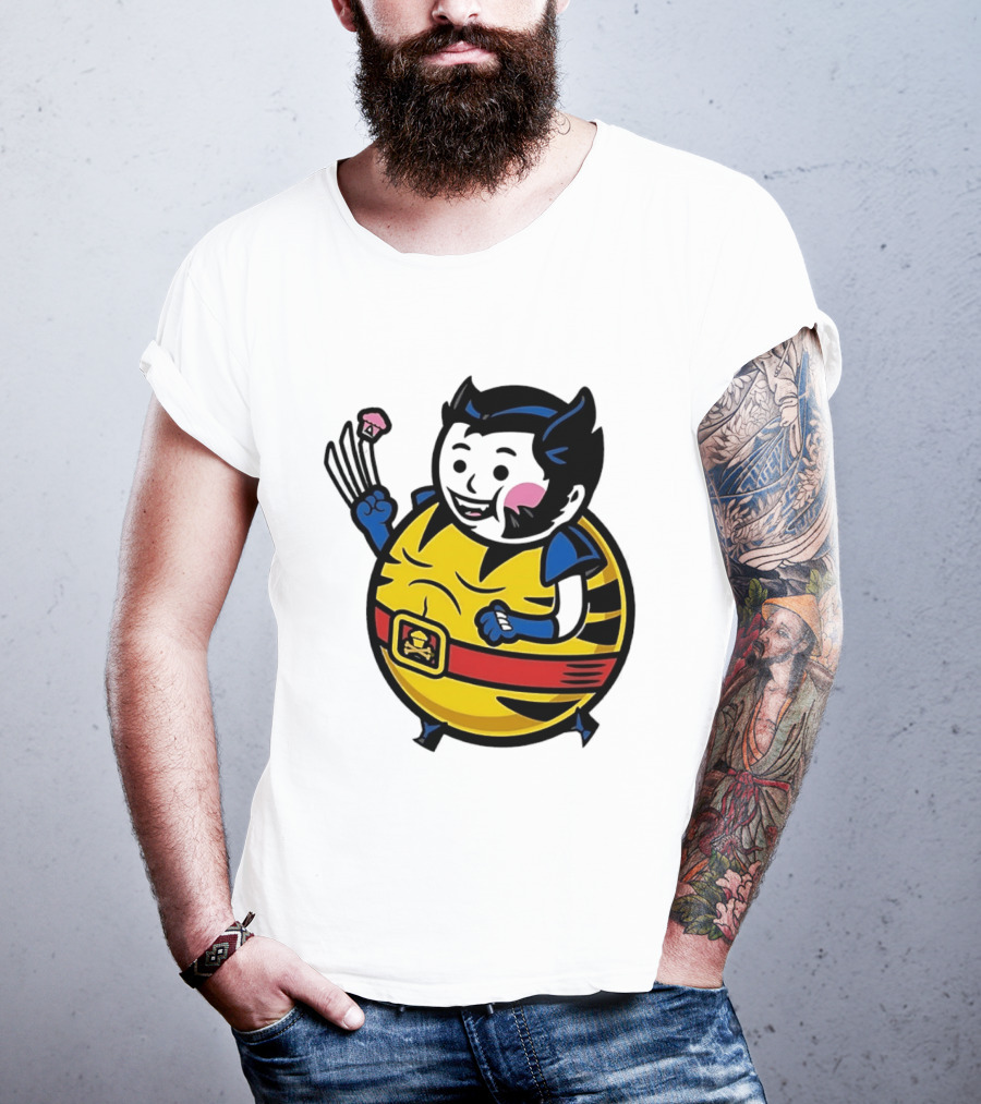 Wolverine Cupcake Fan With Claws And Round Yellow Outfit T-Shirt