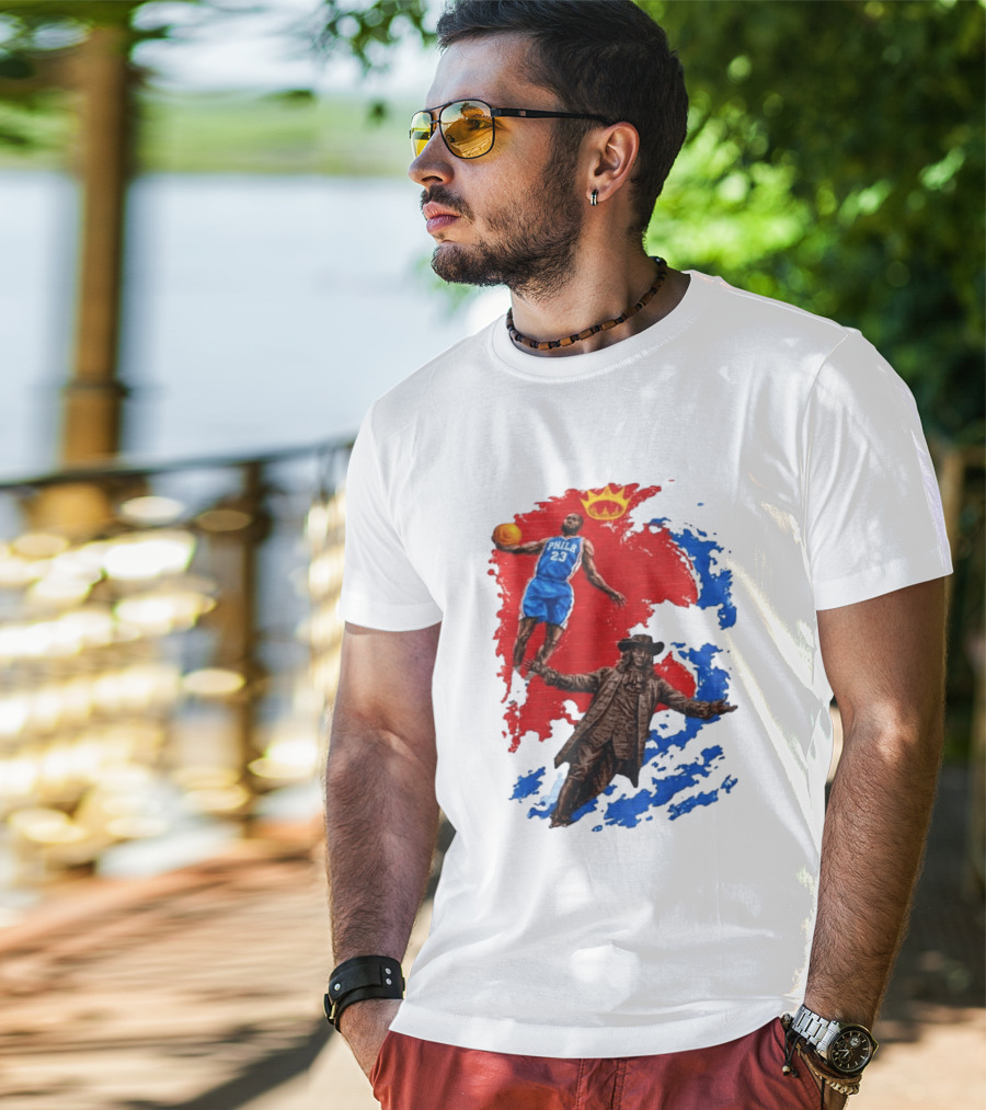 LeBron James Philadelphia Crown Mural Art In Chinatown T-Shirt