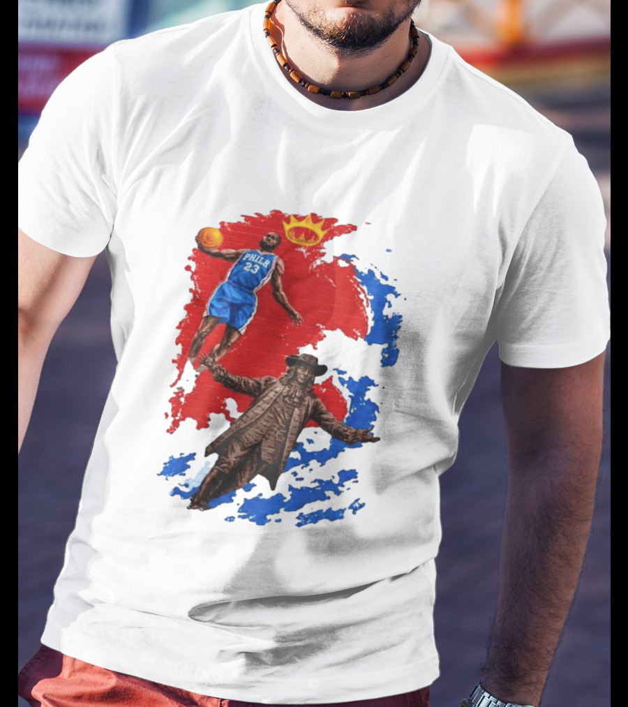 LeBron James Philadelphia Crown Mural Art In Chinatown T-Shirt