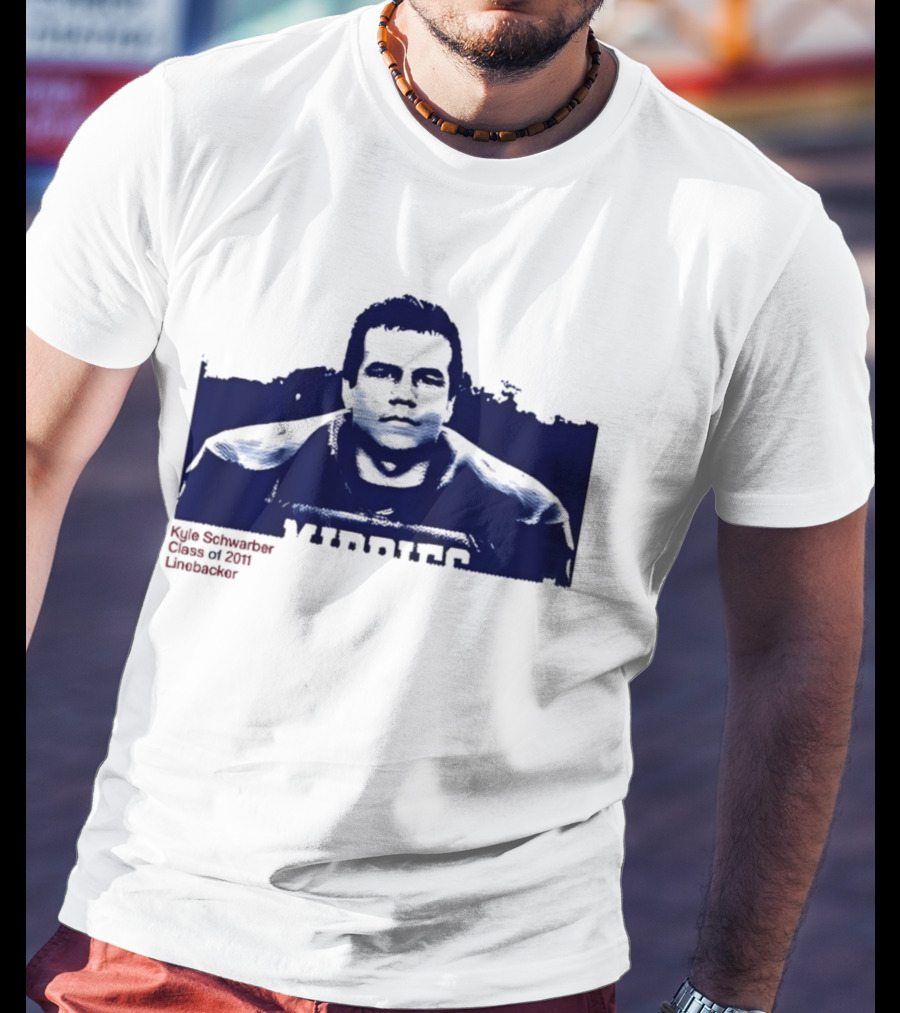 Middies Kyle Schwarber Class Of 2011 Linebacker Blue Stencil T-Shirt