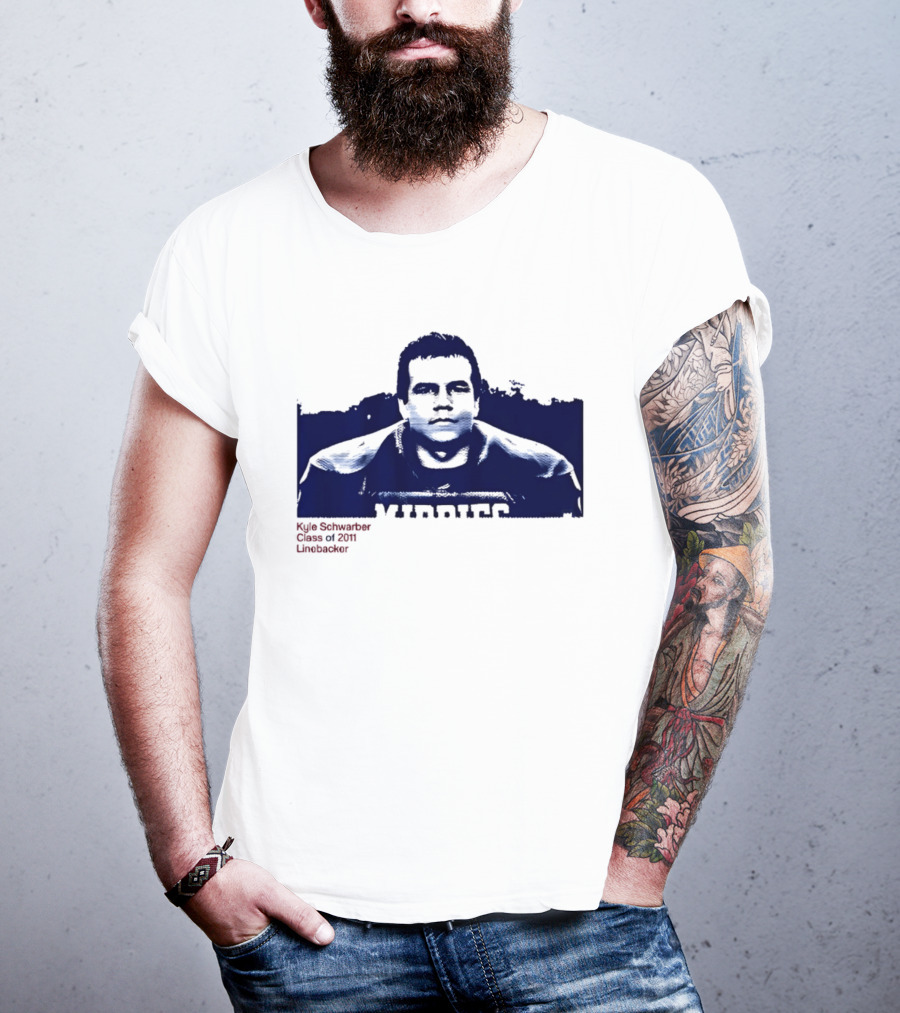 Middies Kyle Schwarber Class Of 2011 Linebacker Blue Stencil T-Shirt
