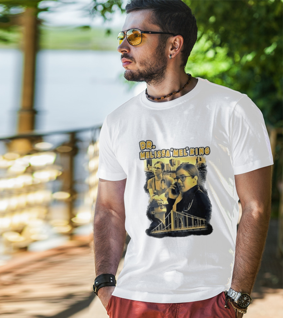 Dr Melissa Mel King Female Doctor Pittsburgh Yellow Bridge Collage T-Shirt