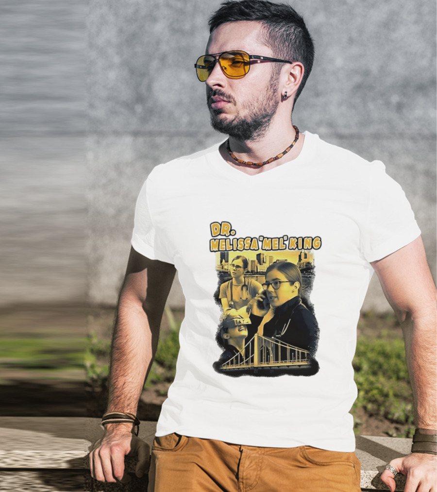 Dr Melissa Mel King Female Doctor Pittsburgh Yellow Bridge Collage T-Shirt