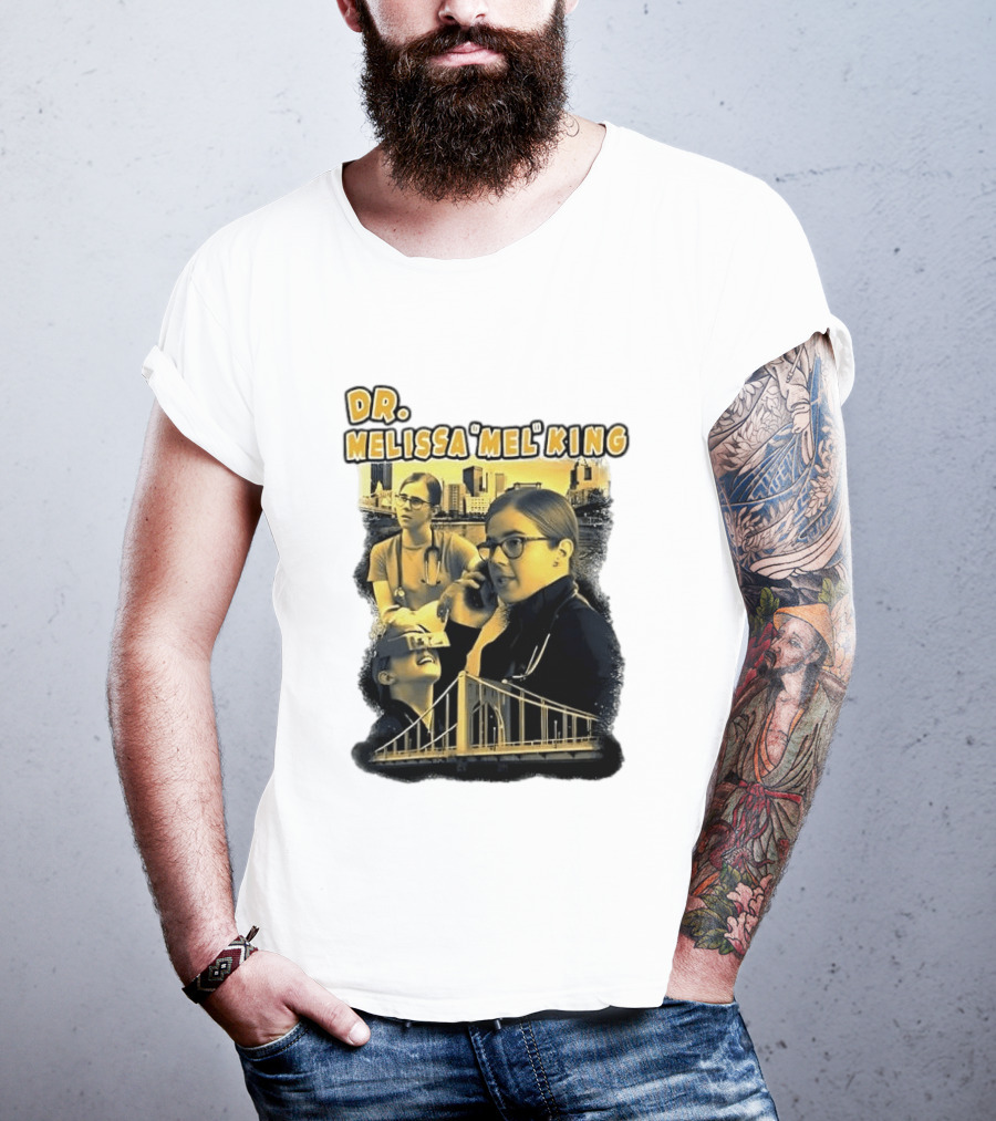 Dr Melissa Mel King Female Doctor Pittsburgh Yellow Bridge Collage T-Shirt