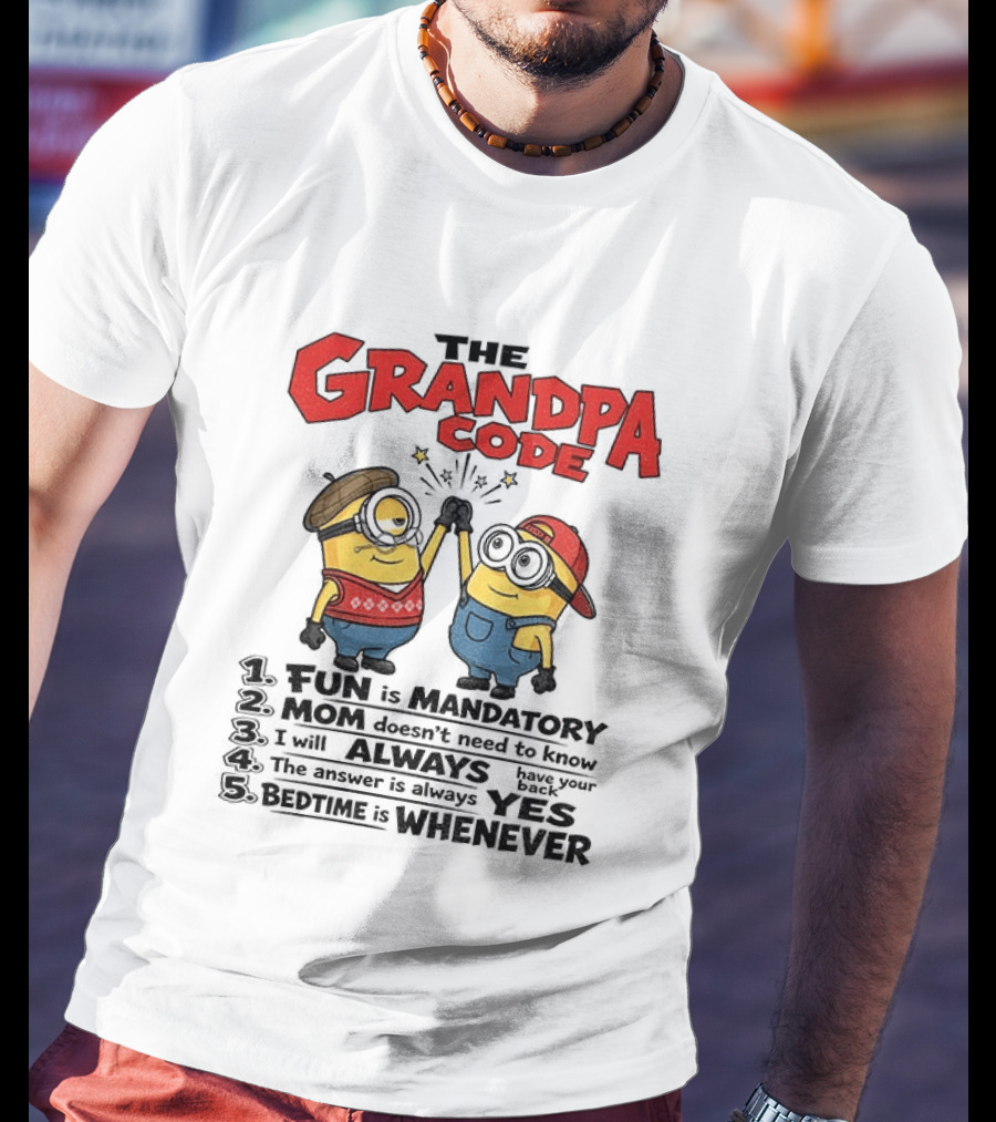 Minion The Grandpa Code Fun Rules Mandatory Mom Minions Humor T-Shirt