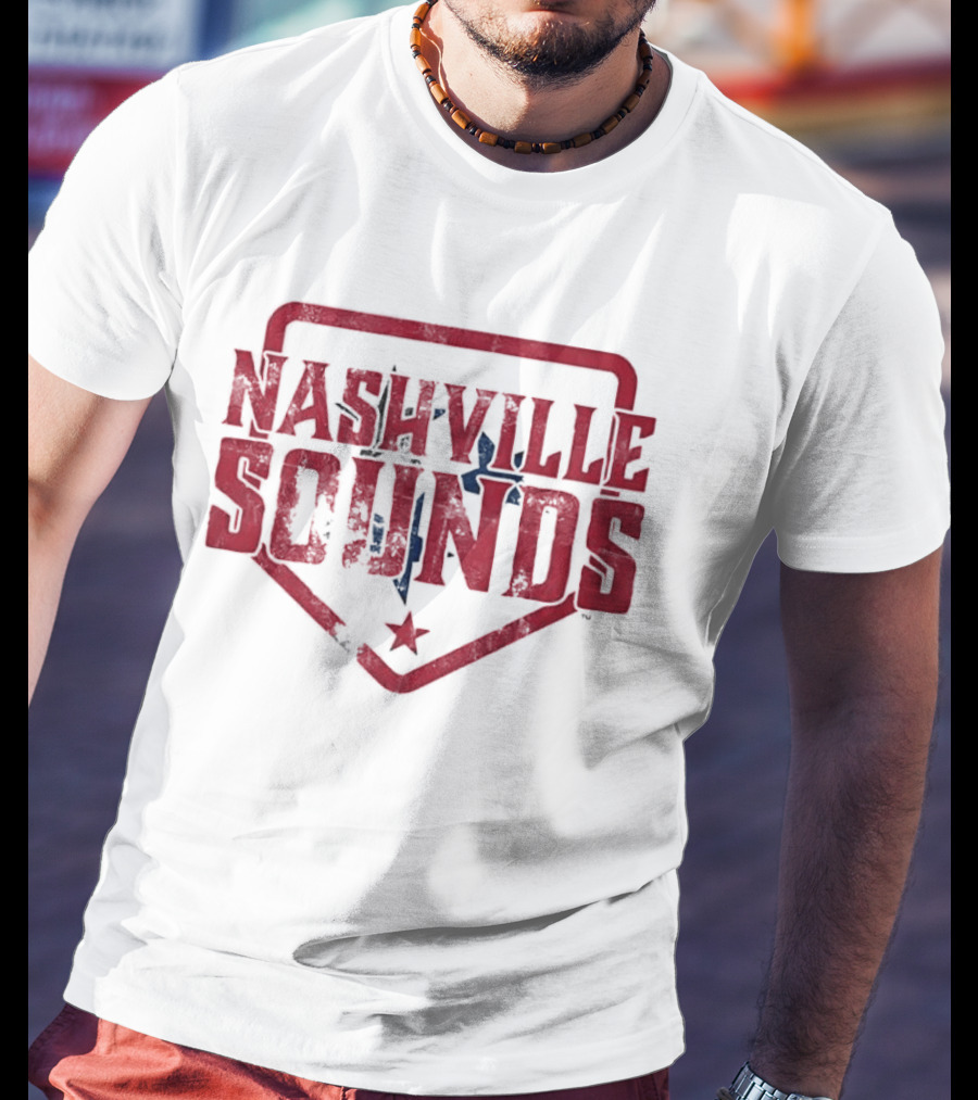 Nashville Sounds Distressed Home Plate Tennessee State Star T-Shirt