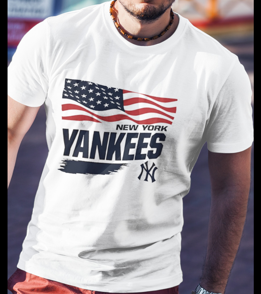 New York Yankees American Flag Brushstroke NY Yankees MLB T-Shirt