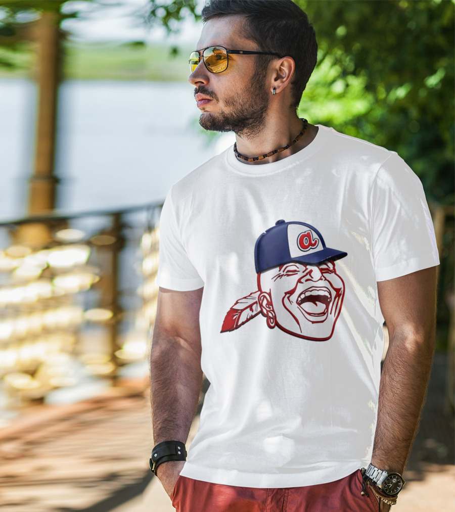 Hank Aaron Era 1970s Atlanta Braves Chief Cap T-Shirt