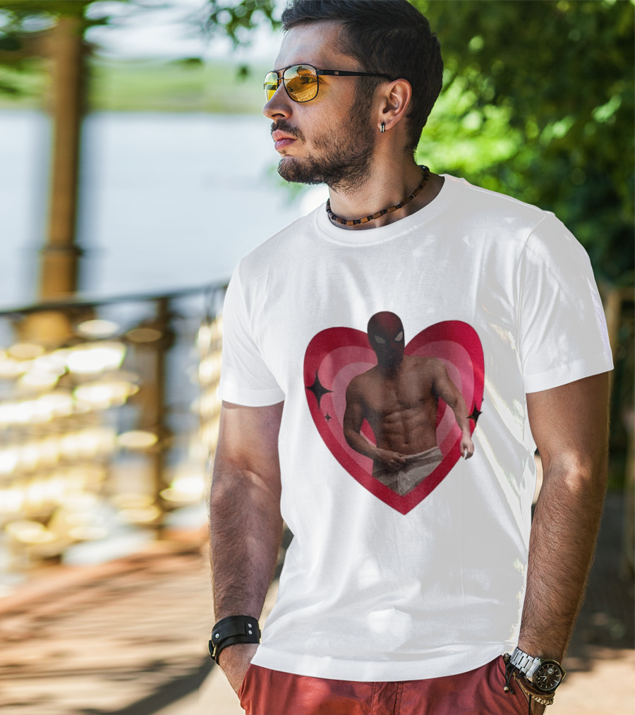 Heart Masked Bodybuilder Spidey T-Shirt