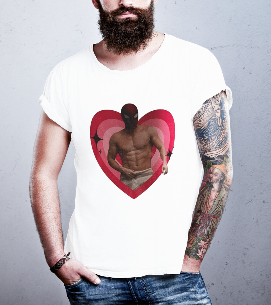 Heart Masked Bodybuilder Spidey T-Shirt