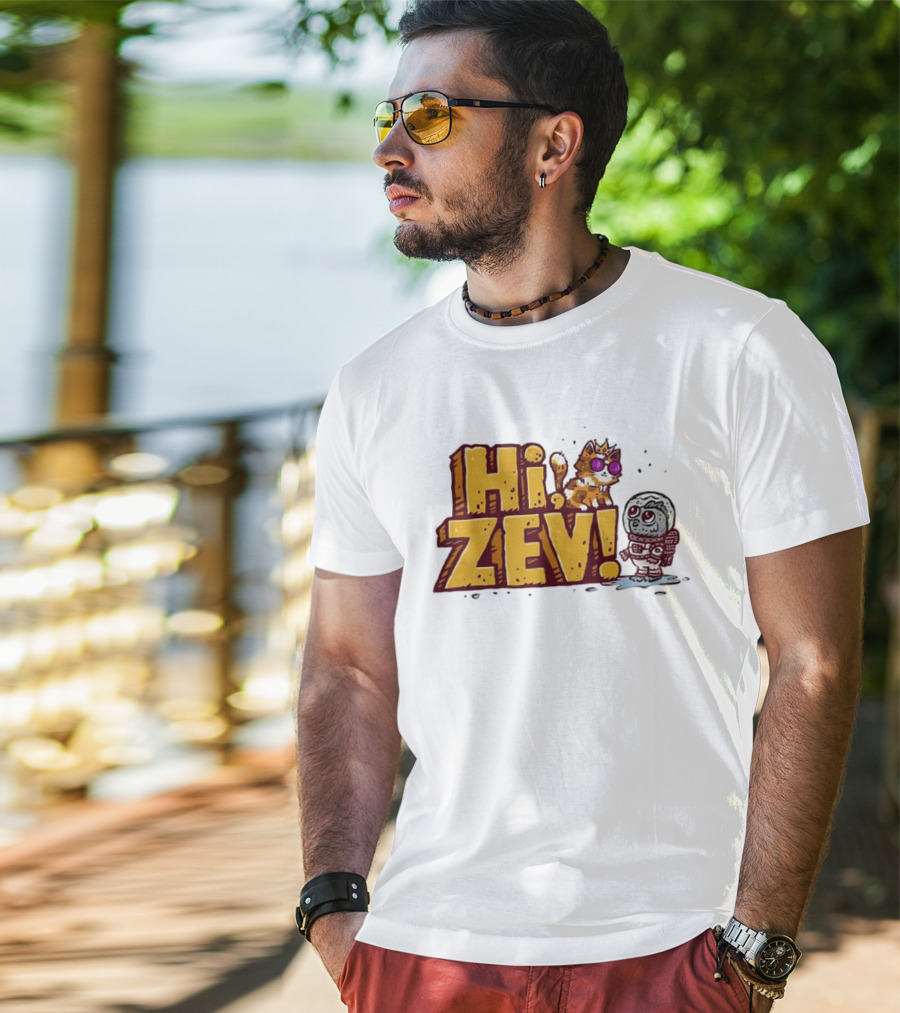 Hi Zev Cartoon Calico Cat Sunglasses Astronaut Creature T-Shirt
