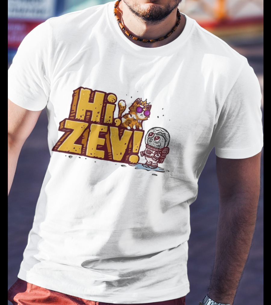 Hi Zev Cartoon Calico Cat Sunglasses Astronaut Creature T-Shirt