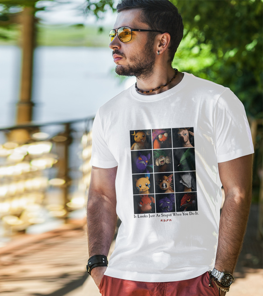 It Looks Just As Stupid When You Do It Cigarette Smoking Cartoon T-Shirt