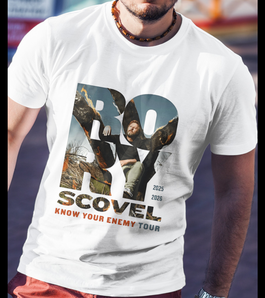 Rory Scovel Know Your Enemy Tour 2023 2026 Fire Backdrop T-Shirt