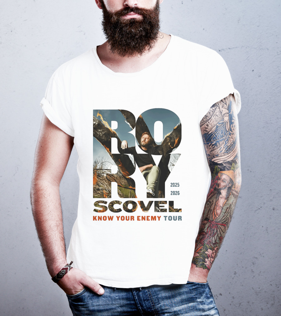 Rory Scovel Know Your Enemy Tour 2023 2026 Fire Backdrop T-Shirt