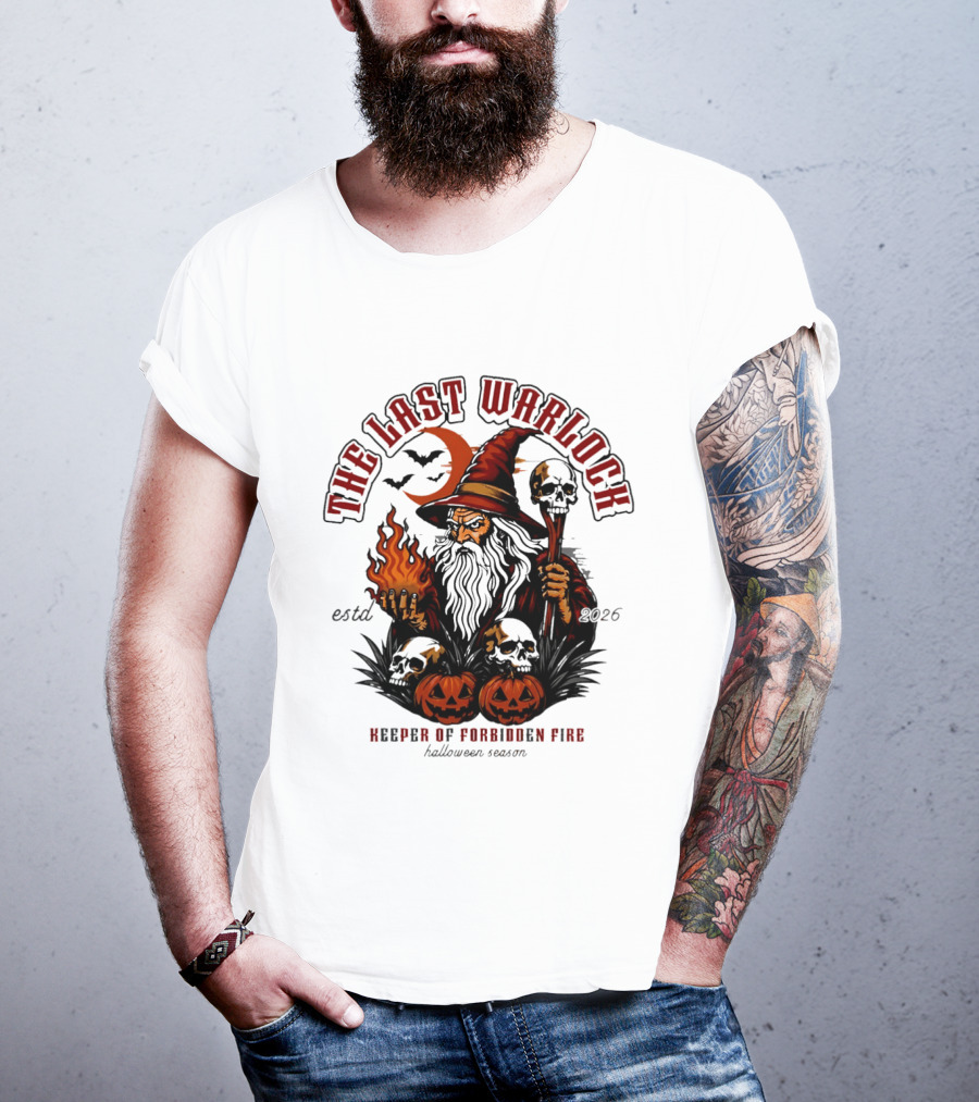 The Last Warlock Keeper Of Forbidden Fire Halloween 2026 T-Shirt