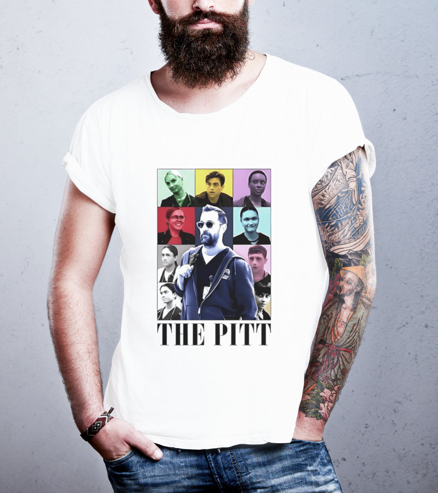 The Pitt Colorful Pop Grid Doctor Portraits Bearded Man In Sunglasses T-Shirt