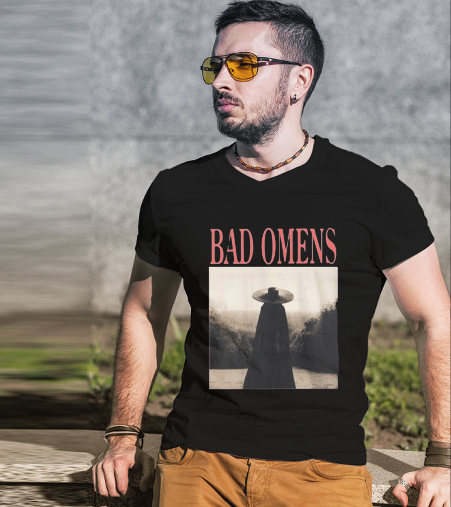 Bad Omens Specter Tour Dark Figure In Shadowy Landscape T-Shirt
