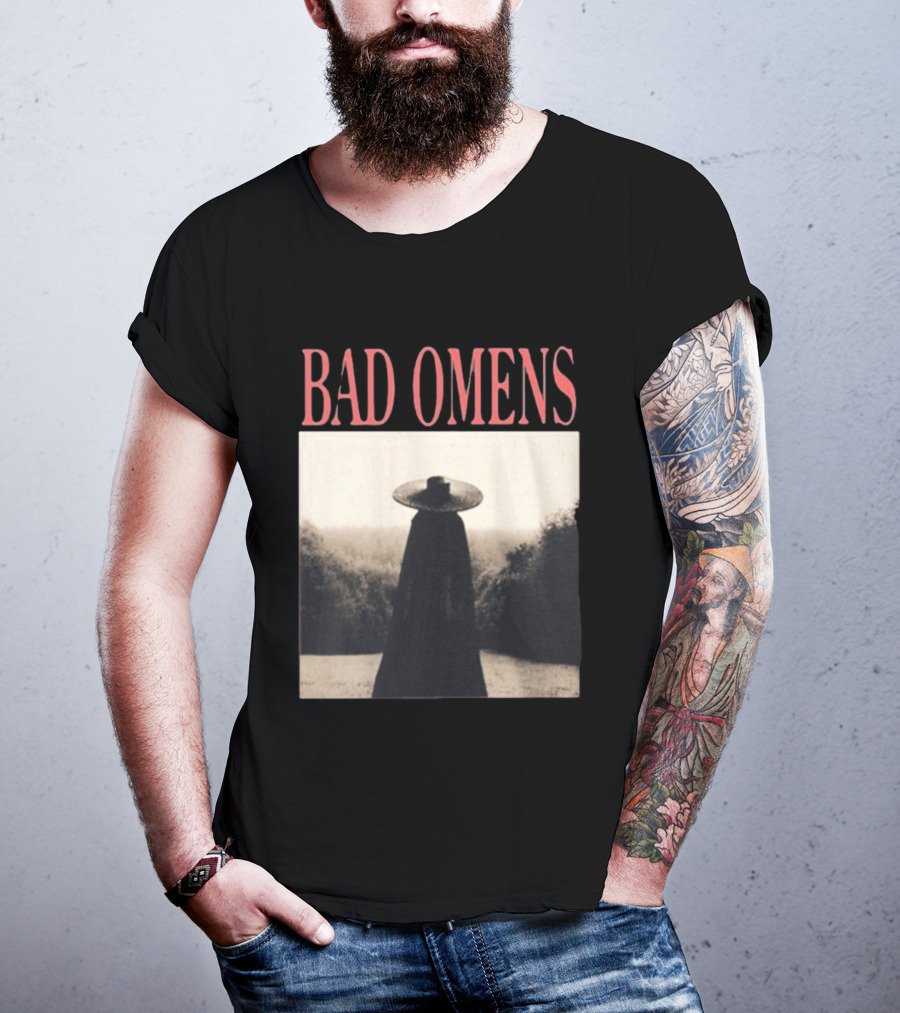 Bad Omens Specter Tour Dark Figure In Shadowy Landscape T-Shirt
