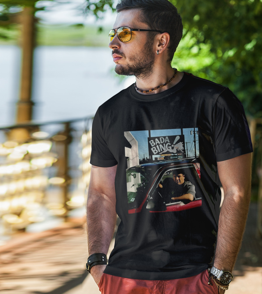 Bada Bing Tony Soprano Vintage Car Scene Sopranos Iconic TV Series T-Shirt