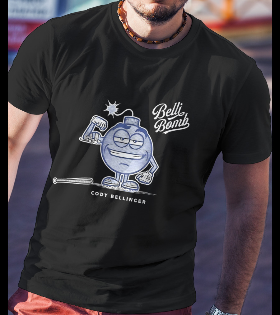 Belli Bomb Cody Bellinger Baseball Cartoon T-Shirt