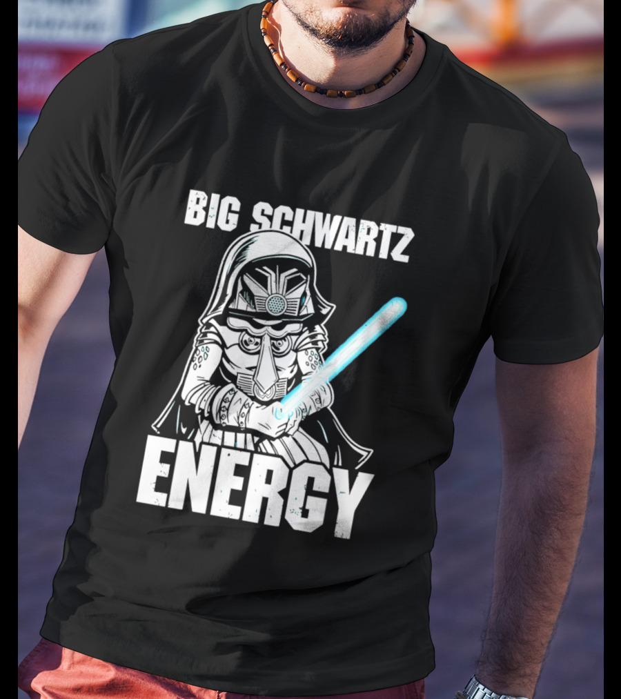 Big Schwartz Energy Dark Helmet Glowing Blue Sword T-Shirt