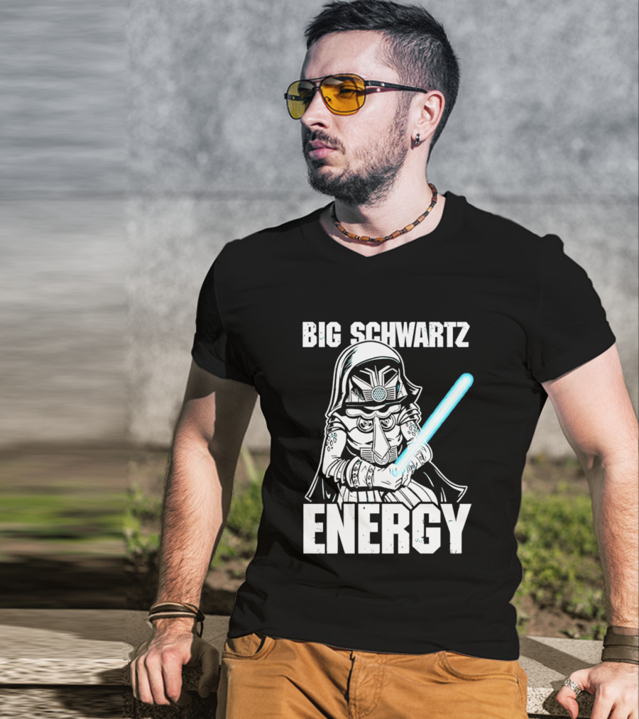 Big Schwartz Energy Dark Helmet Glowing Blue Sword T-Shirt