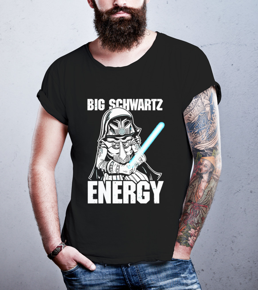 Big Schwartz Energy Dark Helmet Glowing Blue Sword T-Shirt