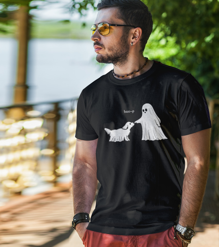 Boo P Ghost And Dog Pet Cartoon T-Shirt