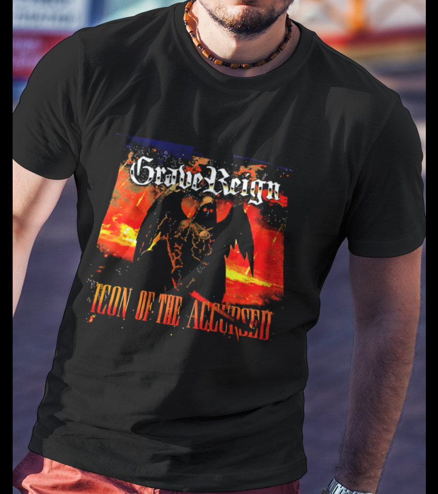 Grave Reign Icon Of The Accursed Winged Figure Sword T-Shirt
