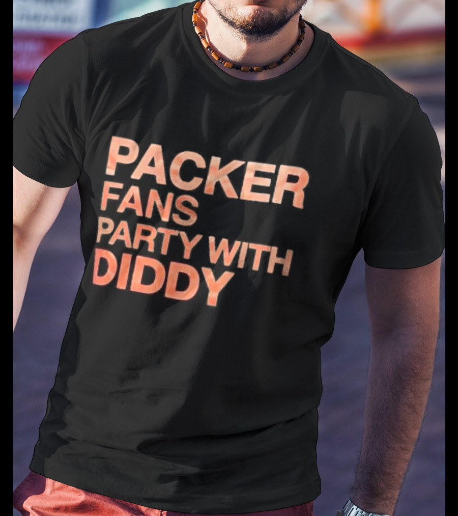 Packer Fans Party With Diddy Orange Clay Lettering T-Shirt