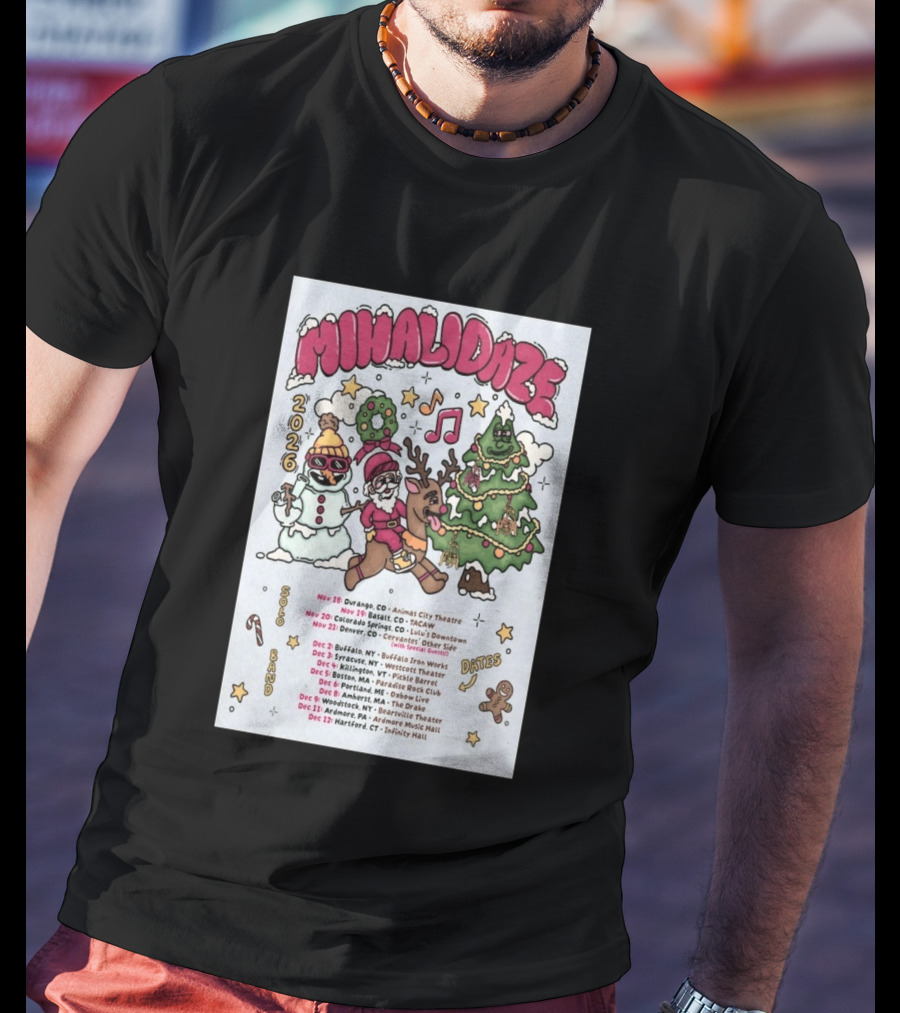 MIHALIDAZE 2026 Tour Solo Band Dates T-Shirt