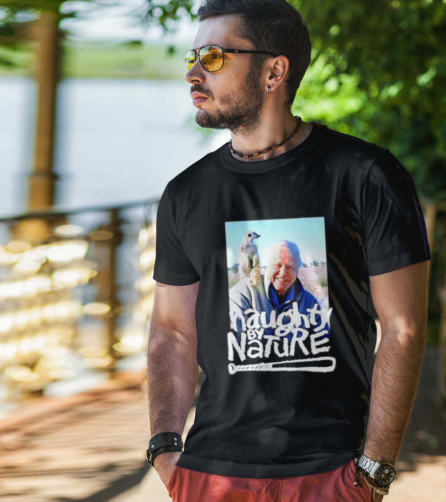 Naughty By Nature David Attenborough Meerkat Wildlife Photo T-Shirt