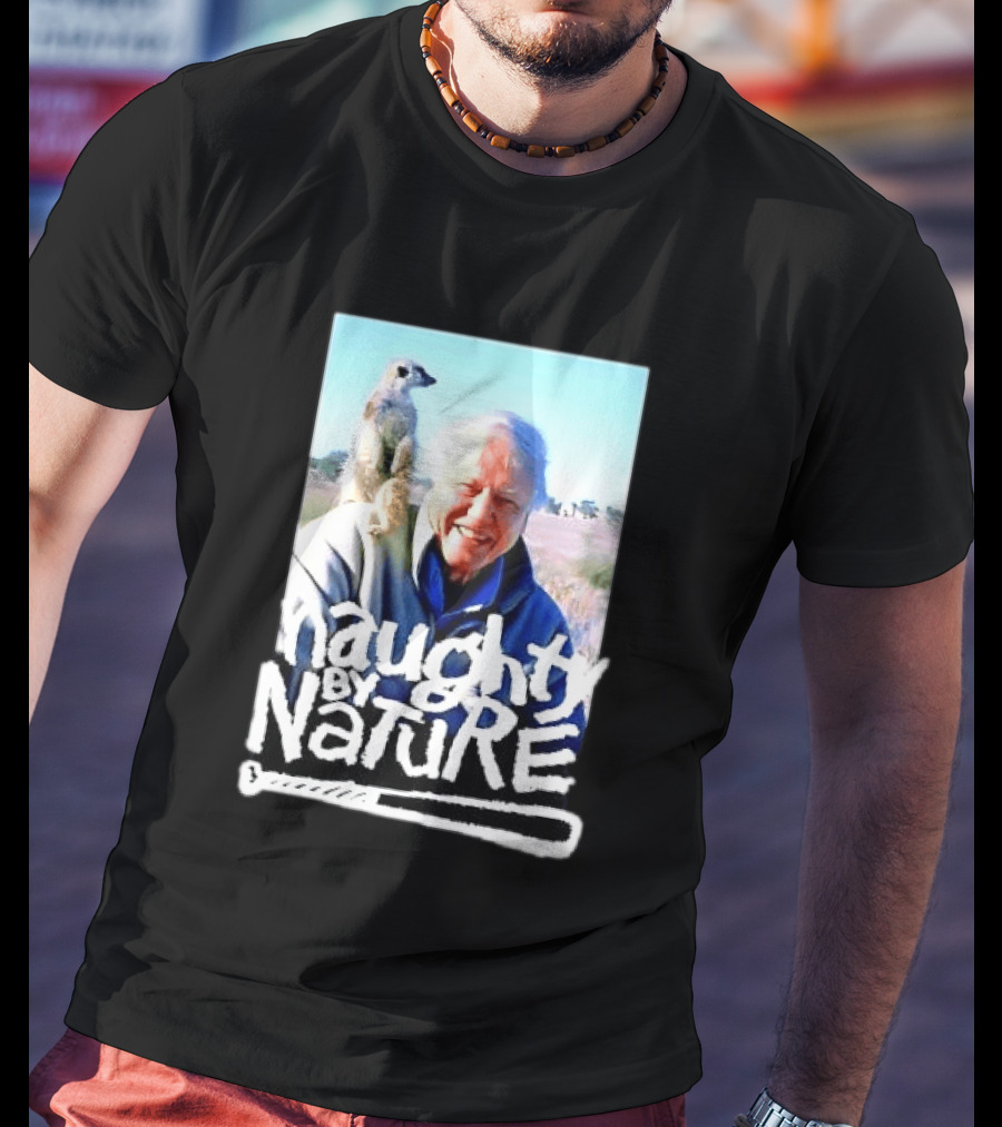 Naughty By Nature David Attenborough Meerkat Wildlife Photo T-Shirt