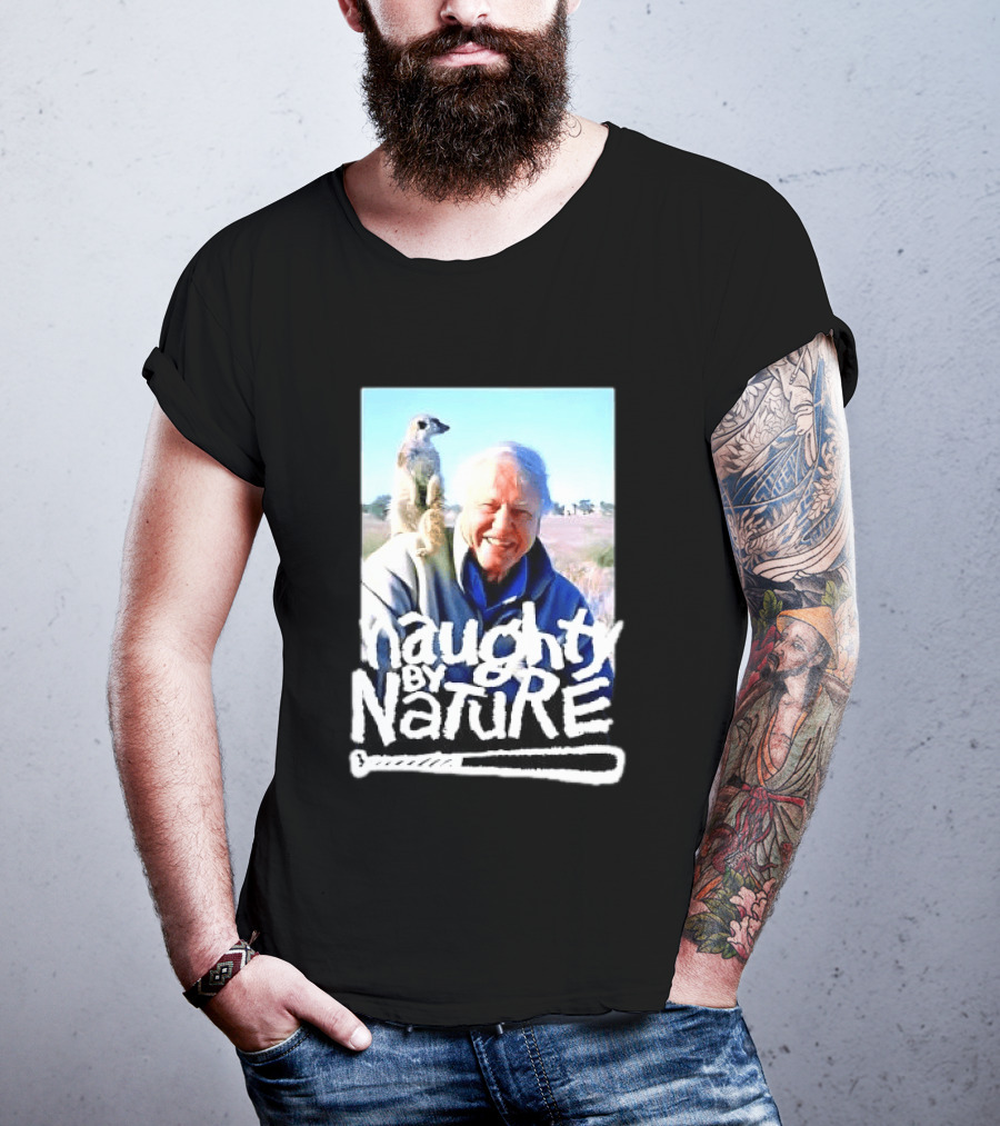 Naughty By Nature David Attenborough Meerkat Wildlife Photo T-Shirt