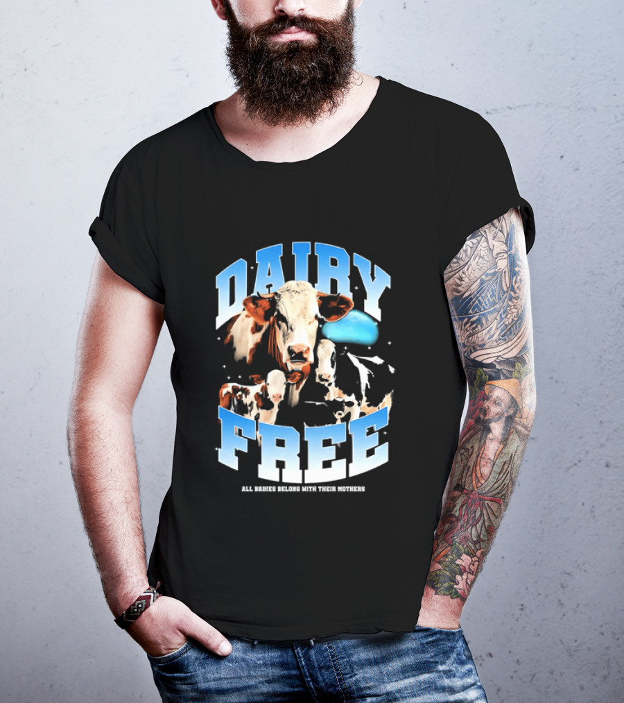 Dairy Free All Babies Belong With Their Mothers Cows Calves Blue Planet T-Shirt