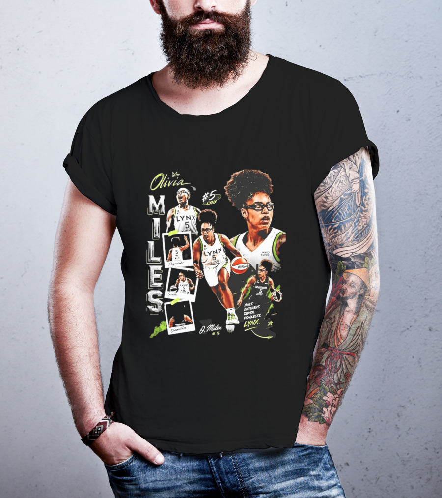 Olivia Miles No 5 Minnesota Lynx Fearless Driven Determined T-Shirt
