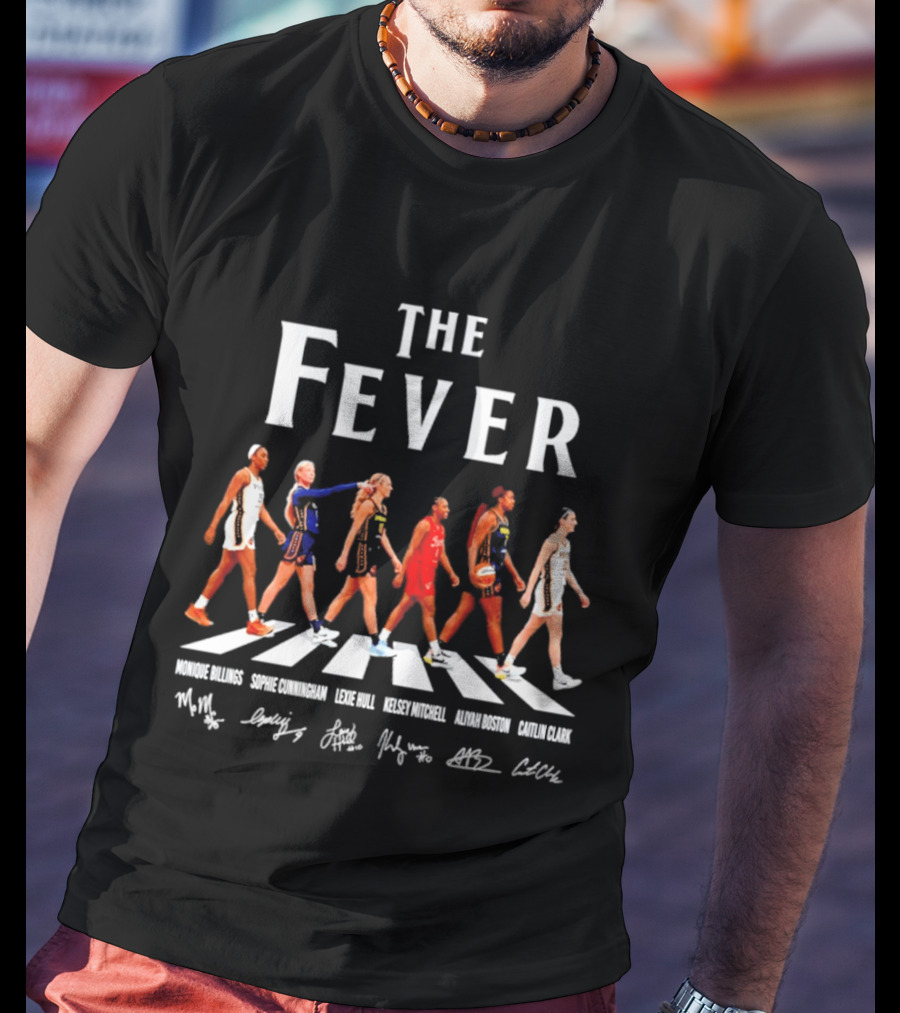 Indiana Fever The Fever Abbey Road N. Ogwumike Stephens Hull Smith Mitchell A. Johnson C. Cox T-Shirt
